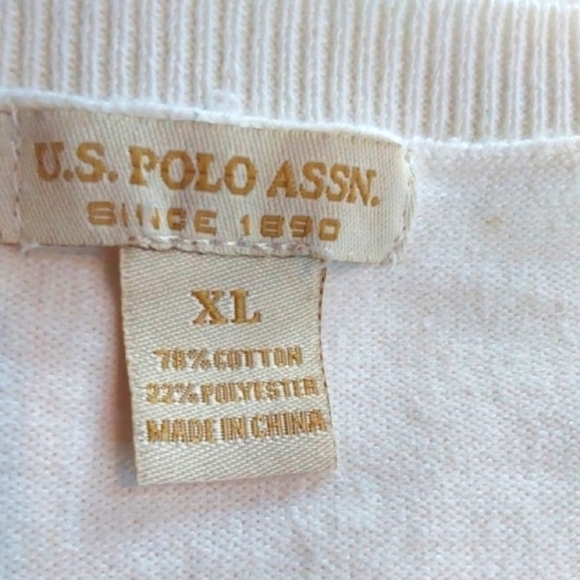 U.S. Polo Assn. Vintage White Cardigan Button Front Polo Pony Preppy Sz.XL - Picture 9 of 9
